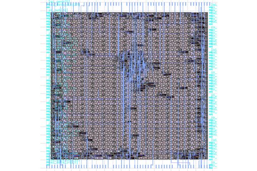 Chipflaeche der ALU 74181 auf dem Open-Source Chip. © Thorsten Knoll | Hochschule RheinMain